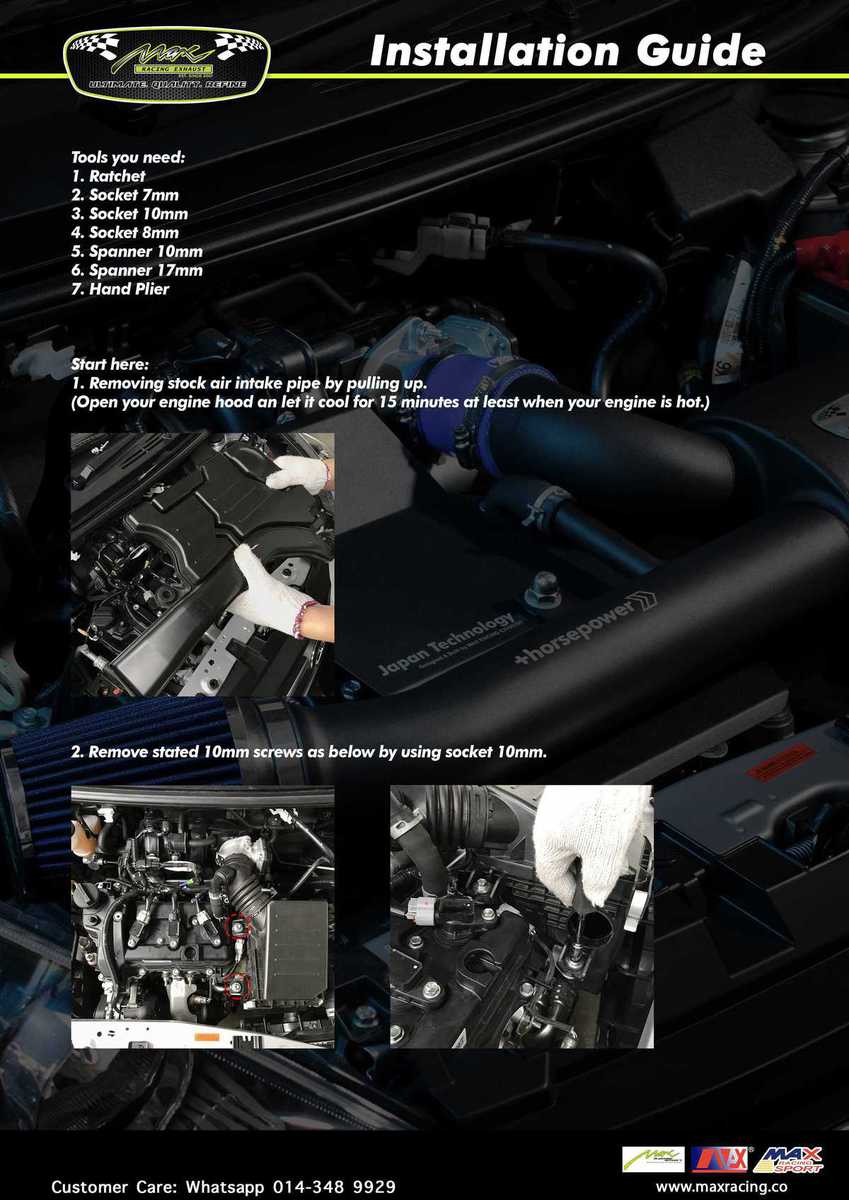 Max Racing Exhaust Perodua Axia Gen 2 Intake Installation Guide